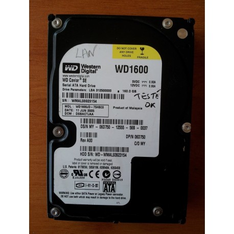 Western Digital 160 Gbytes SATA WD1600JD-75HBC0